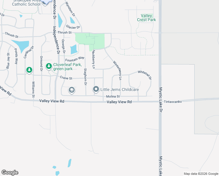 map of restaurants, bars, coffee shops, grocery stores, and more near 2120 Sandhill Drive in Shakopee