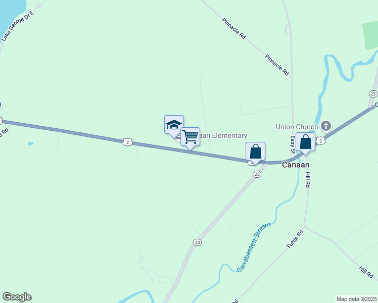 map of restaurants, bars, coffee shops, grocery stores, and more near 167 Main Street in Canaan
