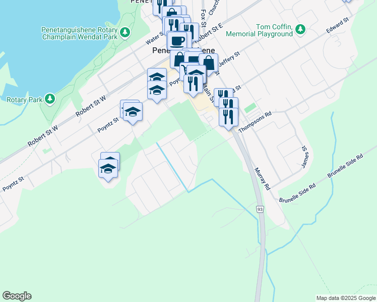 map of restaurants, bars, coffee shops, grocery stores, and more near 8 Mackenzie Court in Penetanguishene