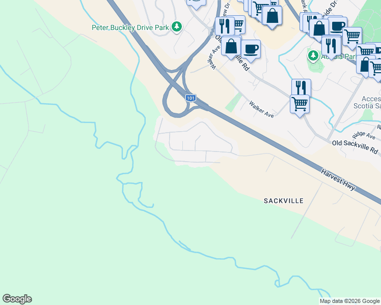 map of restaurants, bars, coffee shops, grocery stores, and more near 48 Manor Drive in Lower Sackville