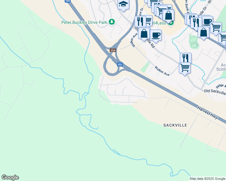 map of restaurants, bars, coffee shops, grocery stores, and more near 12 Coleton Court in Lower Sackville