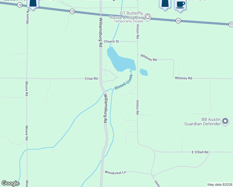 map of restaurants, bars, coffee shops, grocery stores, and more near 5333 Williamsburg Road in Williamsburg