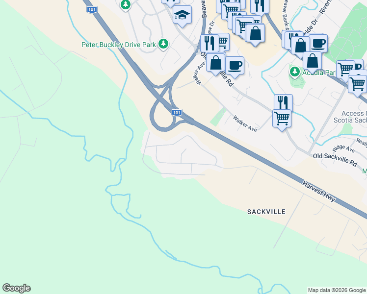 map of restaurants, bars, coffee shops, grocery stores, and more near 406 Kennedy Court in Lower Sackville