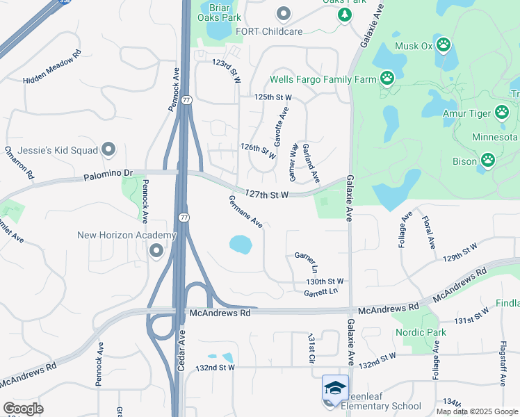 map of restaurants, bars, coffee shops, grocery stores, and more near 12790 Germane Avenue in Apple Valley