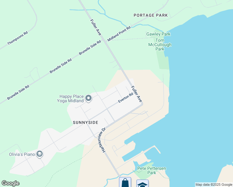 map of restaurants, bars, coffee shops, grocery stores, and more near 258 Castle Road in Midland