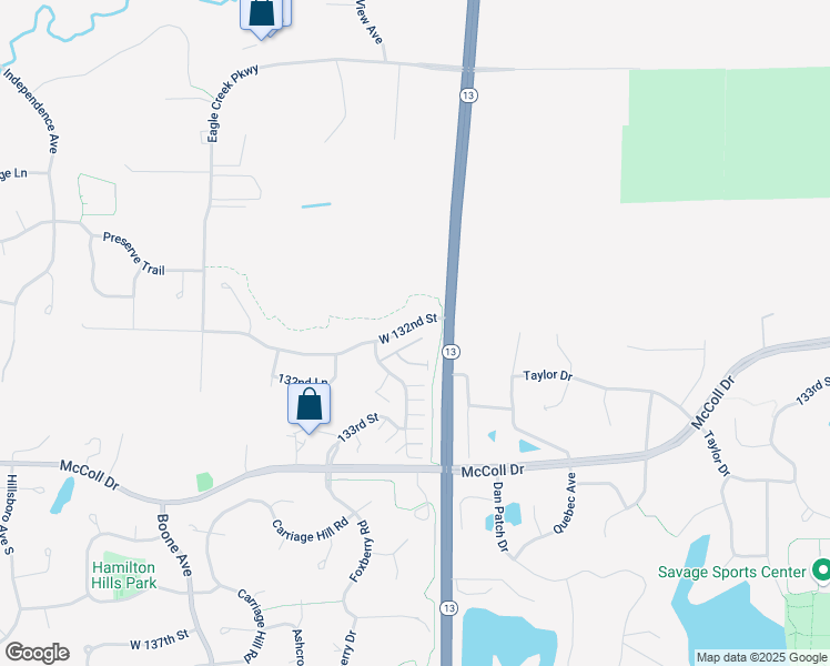 map of restaurants, bars, coffee shops, grocery stores, and more near 8124 Virginia Place in Savage