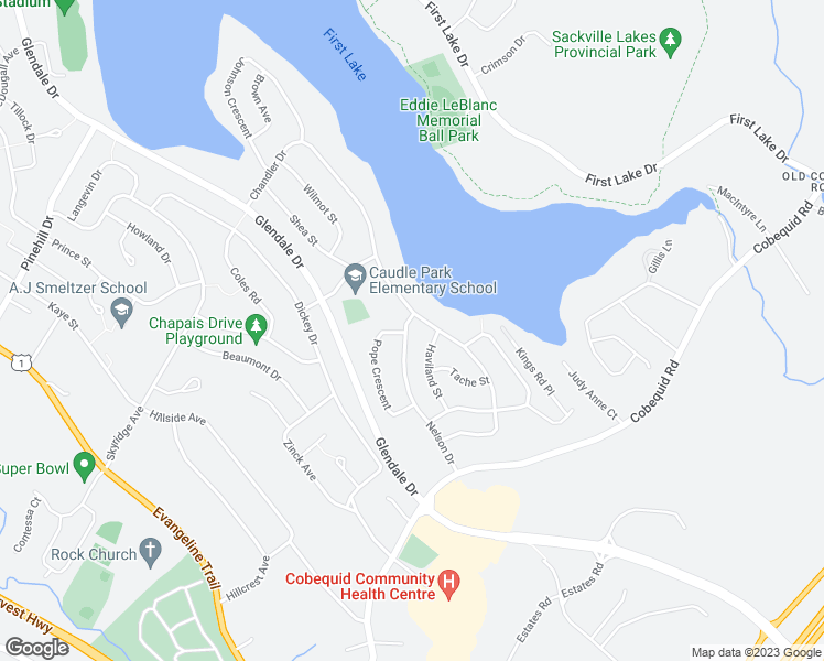 map of restaurants, bars, coffee shops, grocery stores, and more near 97 Nelson Drive in Lower Sackville