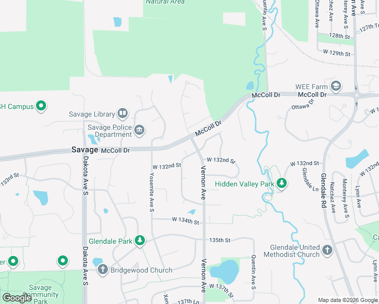 map of restaurants, bars, coffee shops, grocery stores, and more near 5559 West 132nd Street in Savage