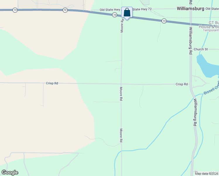 map of restaurants, bars, coffee shops, grocery stores, and more near 7246-7998 Crisp Road in Williamsburg