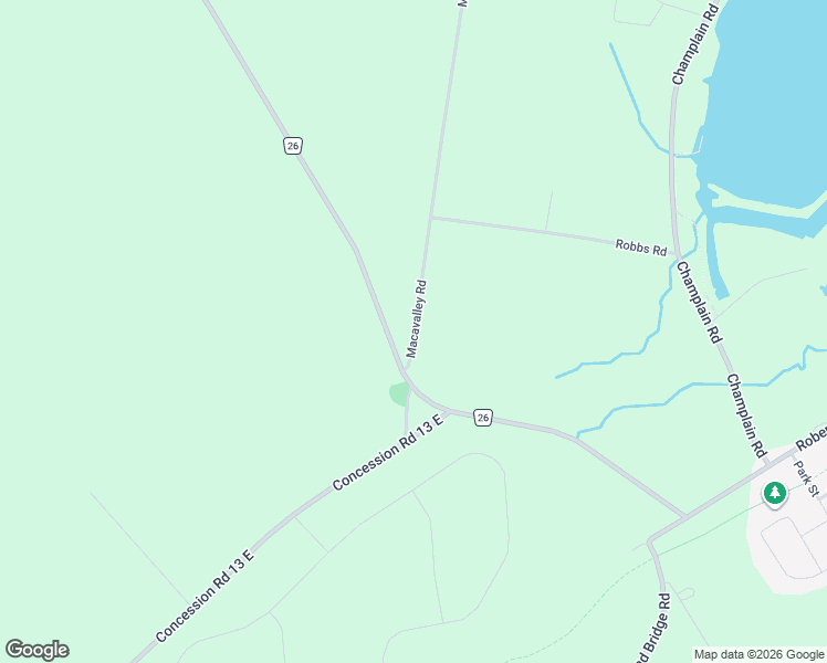 map of restaurants, bars, coffee shops, grocery stores, and more near 20 Macavalley Road in Simcoe County