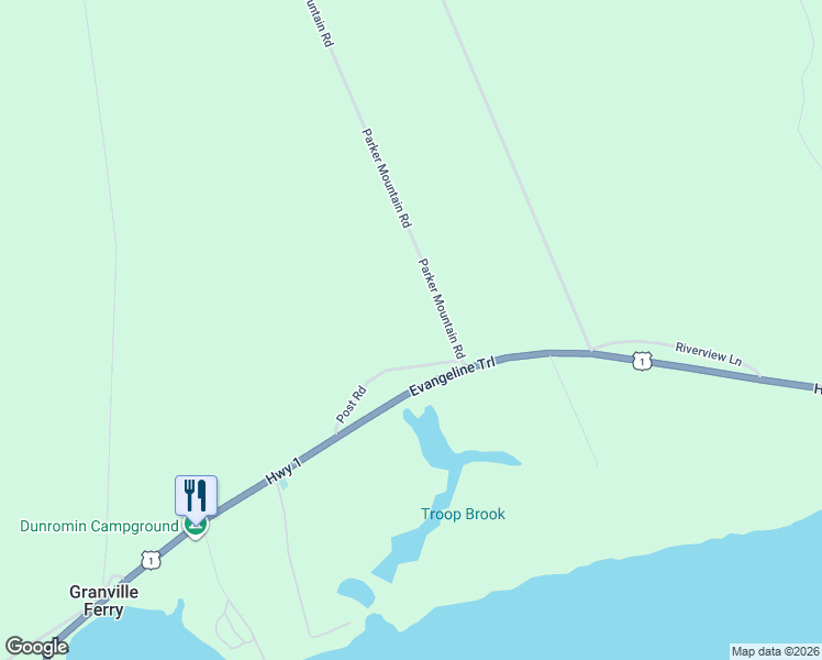 map of restaurants, bars, coffee shops, grocery stores, and more near 33 Parker Mountain Road in Annapolis County