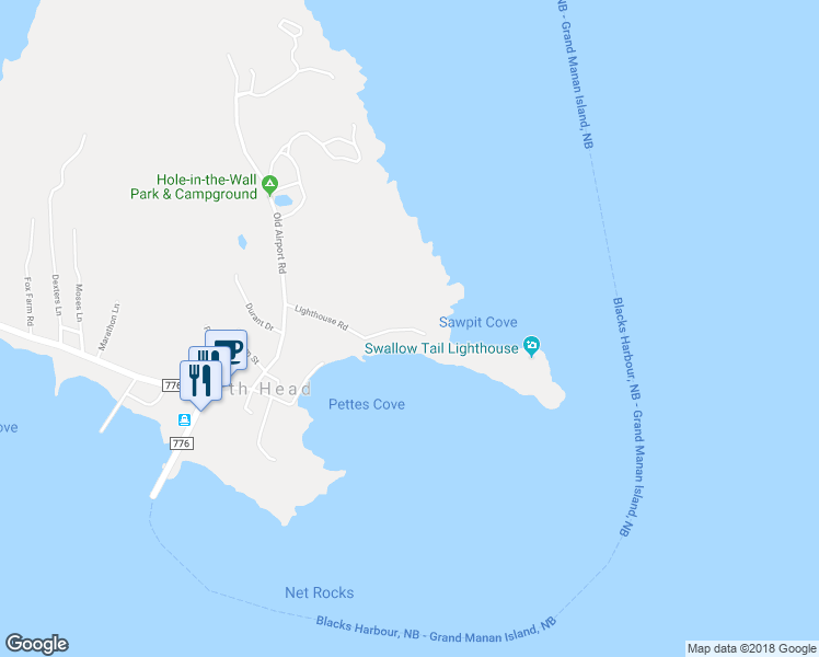 map of restaurants, bars, coffee shops, grocery stores, and more near 48 Lighthouse Road in Grand Manan
