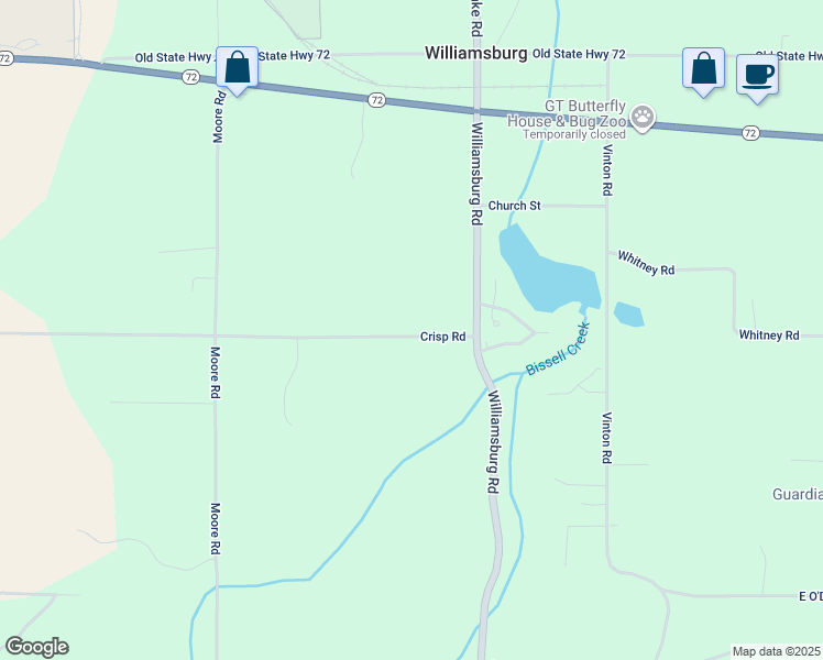 map of restaurants, bars, coffee shops, grocery stores, and more near 8309-8599 Crisp Rd in Grand Traverse