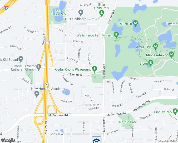 map of restaurants, bars, coffee shops, grocery stores, and more near 12741 Garner Way in Saint Paul
