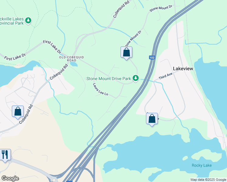 map of restaurants, bars, coffee shops, grocery stores, and more near 48 Laura Lee Lane in Lower Sackville