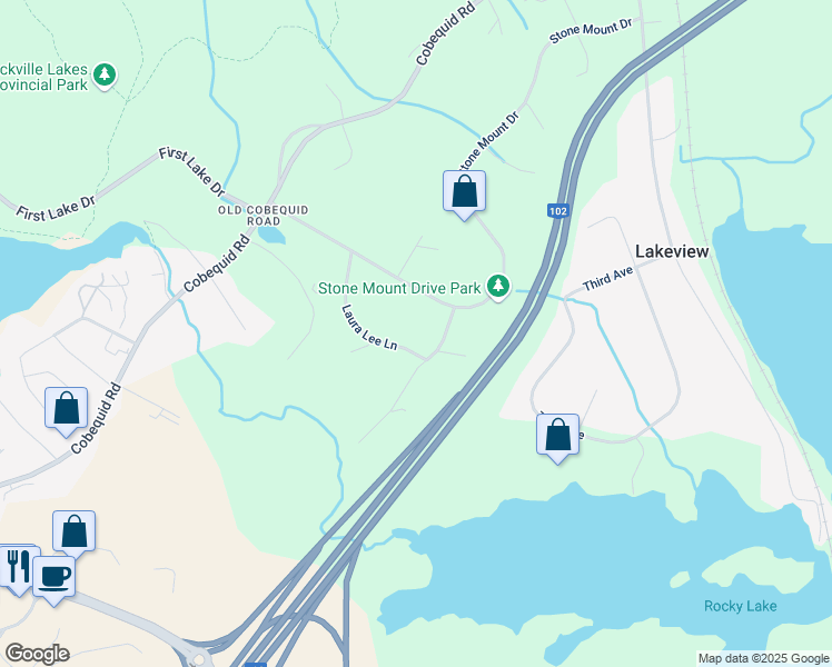 map of restaurants, bars, coffee shops, grocery stores, and more near 48 Laura Lee Lane in Lower Sackville