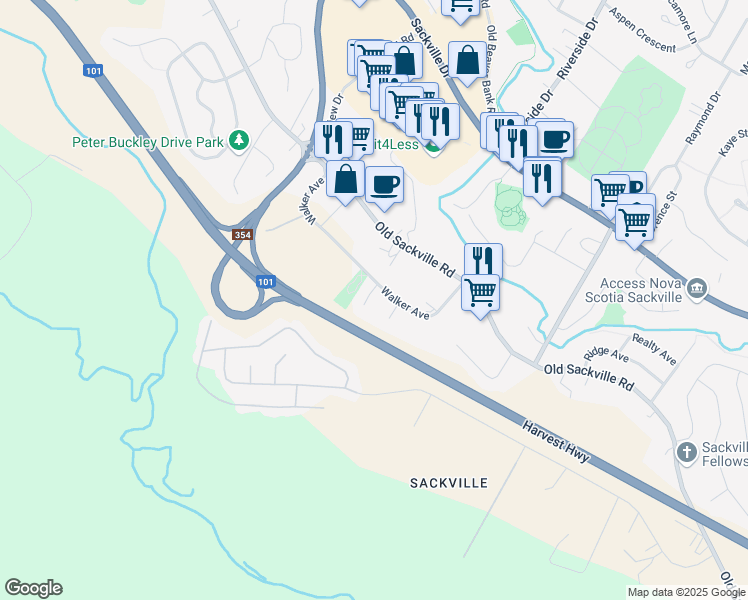 map of restaurants, bars, coffee shops, grocery stores, and more near 14 Grayson Court in Lower Sackville