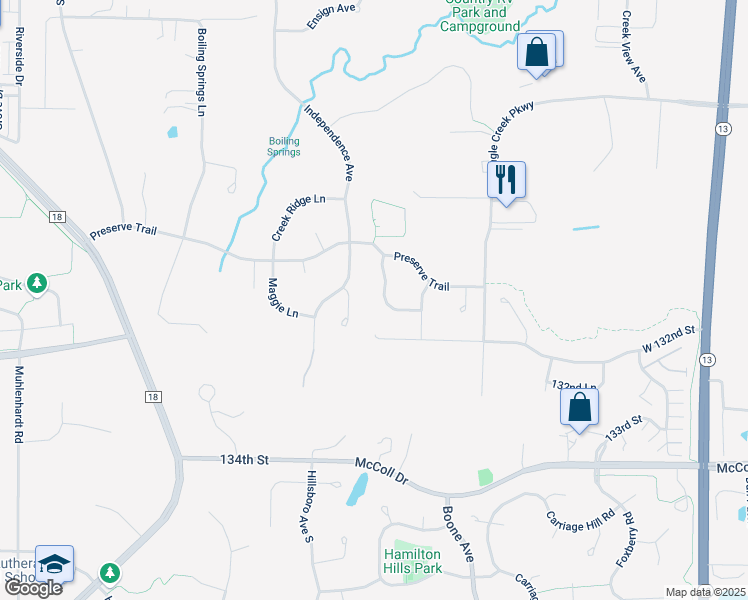 map of restaurants, bars, coffee shops, grocery stores, and more near 13109 Preserve Court in Savage