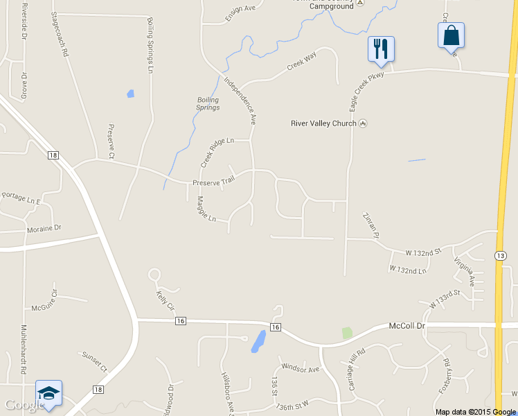 map of restaurants, bars, coffee shops, grocery stores, and more near 13109 Preserve Ct in Savage