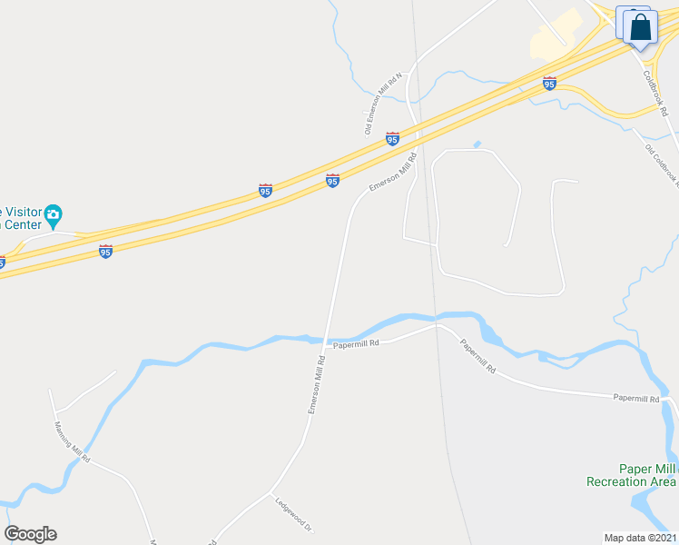 map of restaurants, bars, coffee shops, grocery stores, and more near 384 Emerson Mill Road in Hampden