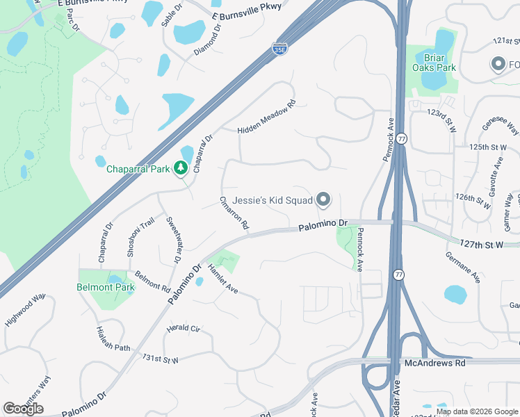 map of restaurants, bars, coffee shops, grocery stores, and more near 115 Cimarron Road in Apple Valley