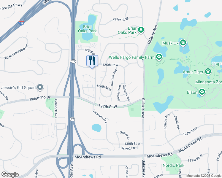 map of restaurants, bars, coffee shops, grocery stores, and more near 12698 Gavotte Avenue in Apple Valley