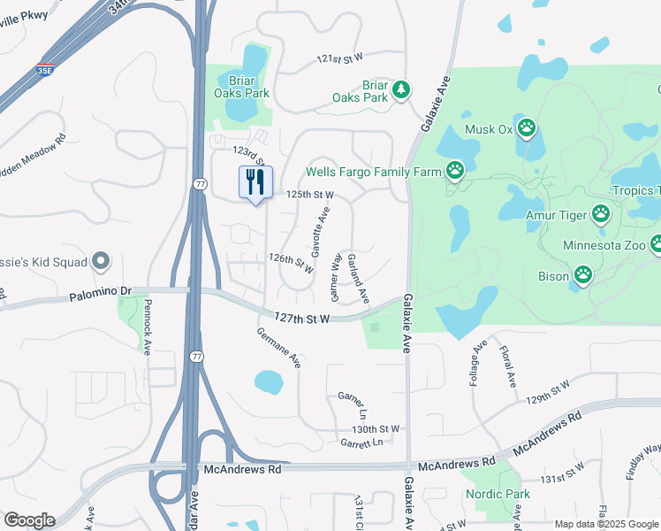 map of restaurants, bars, coffee shops, grocery stores, and more near 12698 Gavotte Avenue in Apple Valley