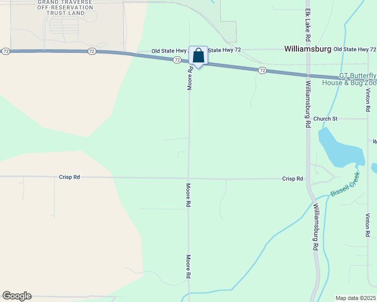 map of restaurants, bars, coffee shops, grocery stores, and more near 5669 Moore Road in Williamsburg