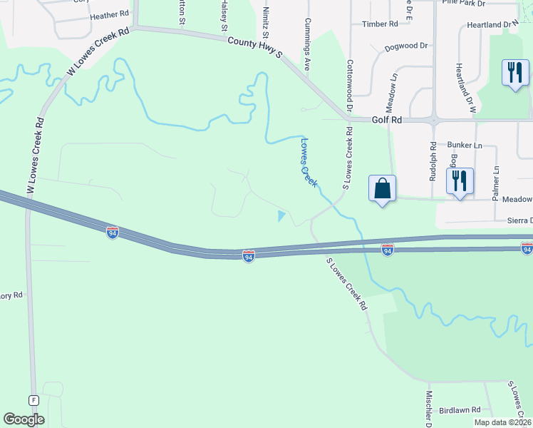 map of restaurants, bars, coffee shops, grocery stores, and more near 650 Foxmoor Lane in Eau Claire