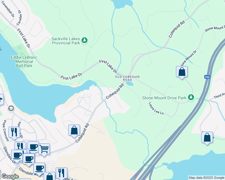 map of restaurants, bars, coffee shops, grocery stores, and more near 31 Macintyre Lane in Lower Sackville