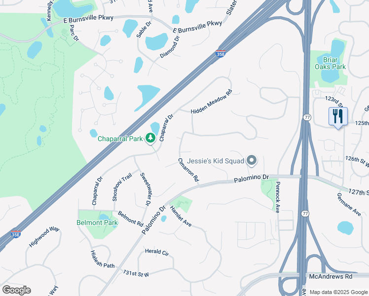 map of restaurants, bars, coffee shops, grocery stores, and more near 185 Cimarron Road in Apple Valley