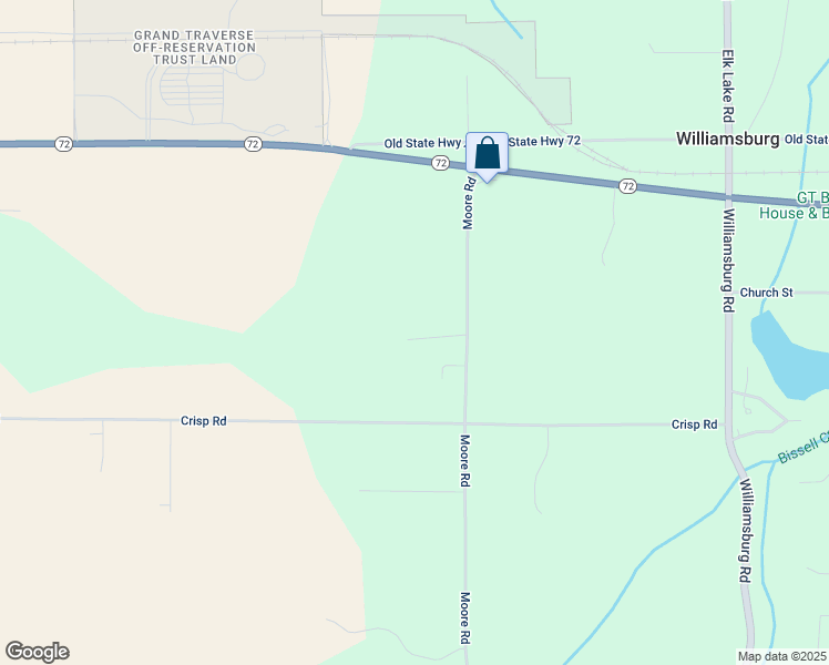 map of restaurants, bars, coffee shops, grocery stores, and more near 5669 Moore Road in Williamsburg