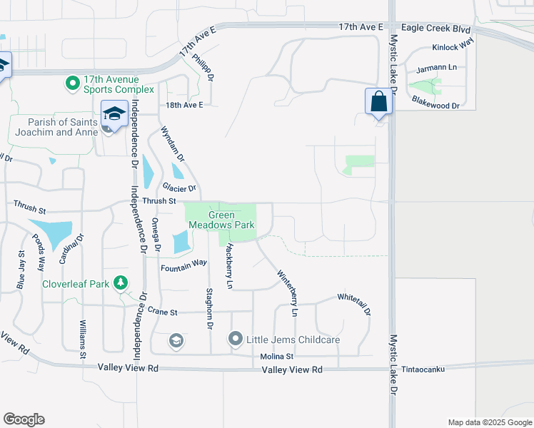 map of restaurants, bars, coffee shops, grocery stores, and more near 1928 Hackberry Lane in Shakopee