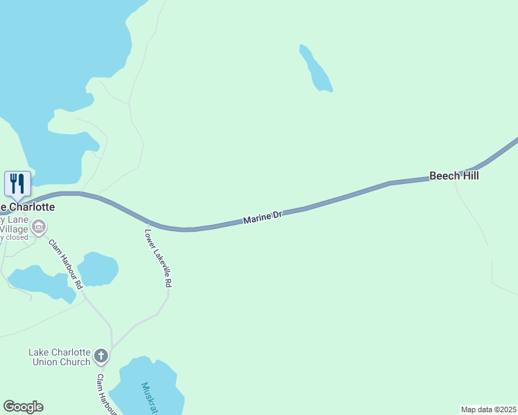 map of restaurants, bars, coffee shops, grocery stores, and more near 11731 Nova Scotia Trunk 7 in Lake Charlotte