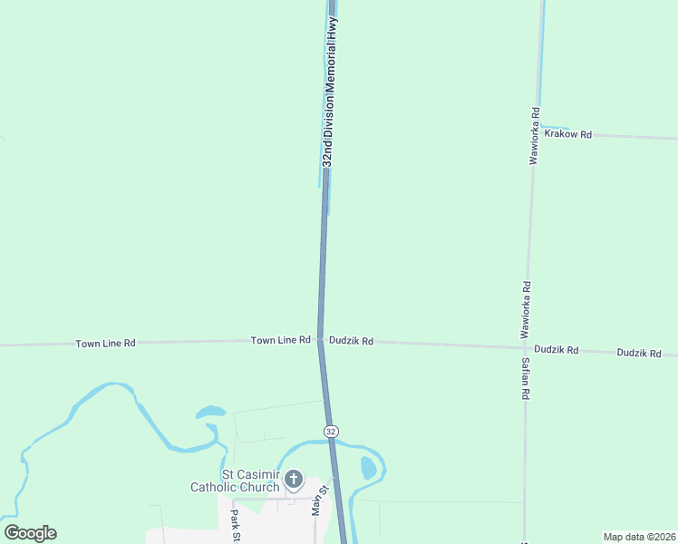 map of restaurants, bars, coffee shops, grocery stores, and more near 2530 Wisconsin 32 in Krakow