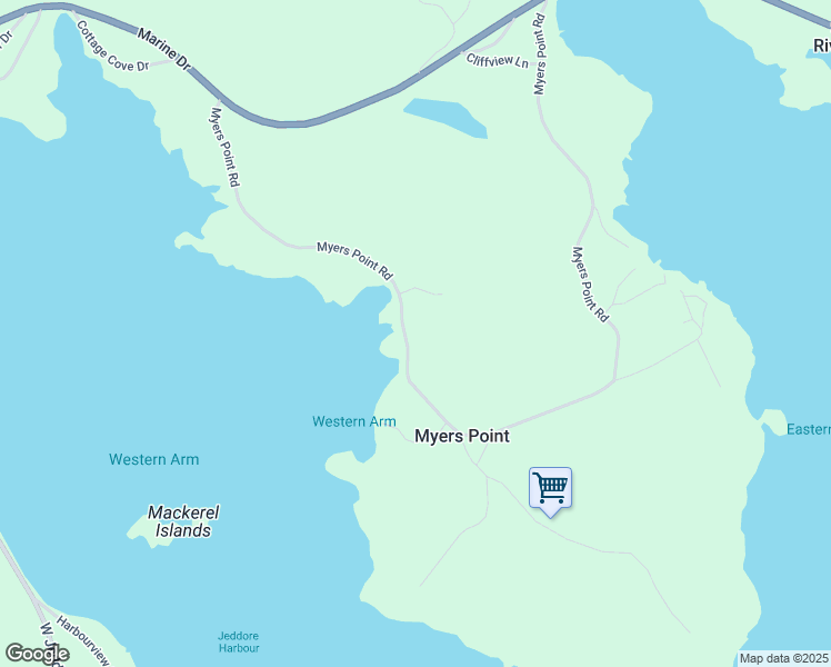 map of restaurants, bars, coffee shops, grocery stores, and more near 219 Myers Point Road in Head of Jeddore
