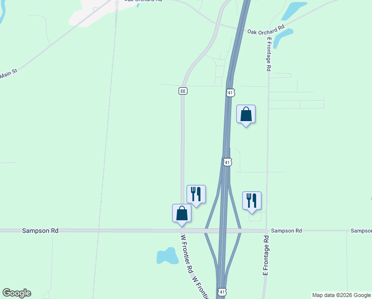 map of restaurants, bars, coffee shops, grocery stores, and more near 2628 County Road EE in Abrams