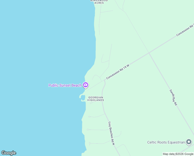 map of restaurants, bars, coffee shops, grocery stores, and more near 1966 Tiny Beaches Road North in Simcoe County
