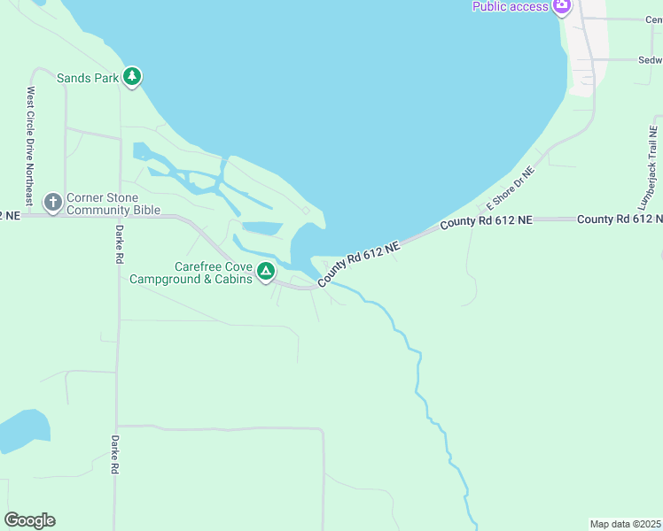 map of restaurants, bars, coffee shops, grocery stores, and more near 7523 County Road 612 Northeast in Kalkaska