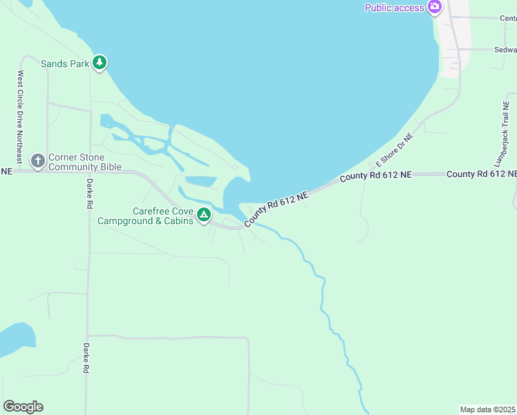 map of restaurants, bars, coffee shops, grocery stores, and more near 7523 County Road 612 Northeast in Kalkaska
