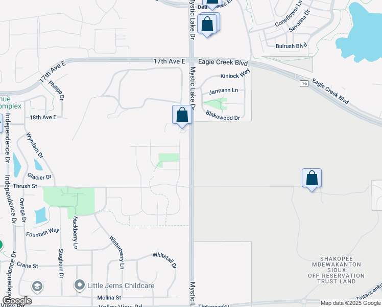 map of restaurants, bars, coffee shops, grocery stores, and more near 1868 Mystic Lake Drive in Shakopee