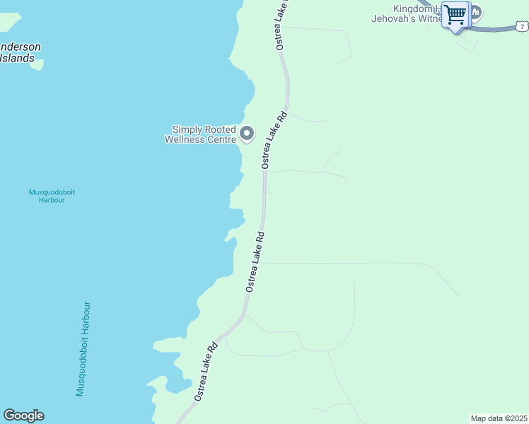 map of restaurants, bars, coffee shops, grocery stores, and more near Ostrea Lake Road in Musquodoboit Harbour