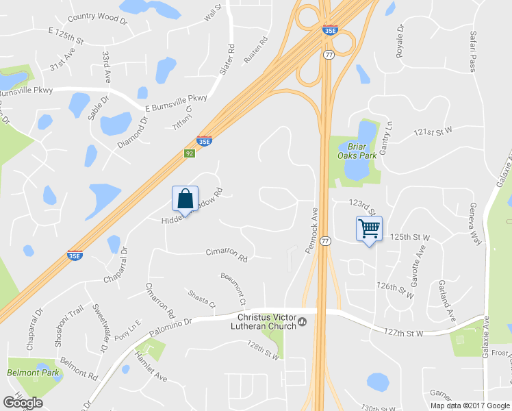 map of restaurants, bars, coffee shops, grocery stores, and more near 129 Surrey Trail South in Apple Valley