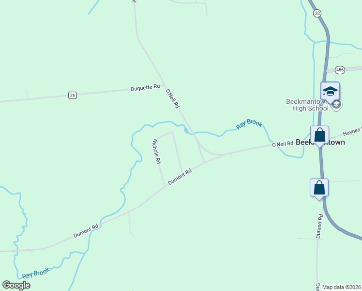 map of restaurants, bars, coffee shops, grocery stores, and more near 10 Nichols Rd in West Chazy