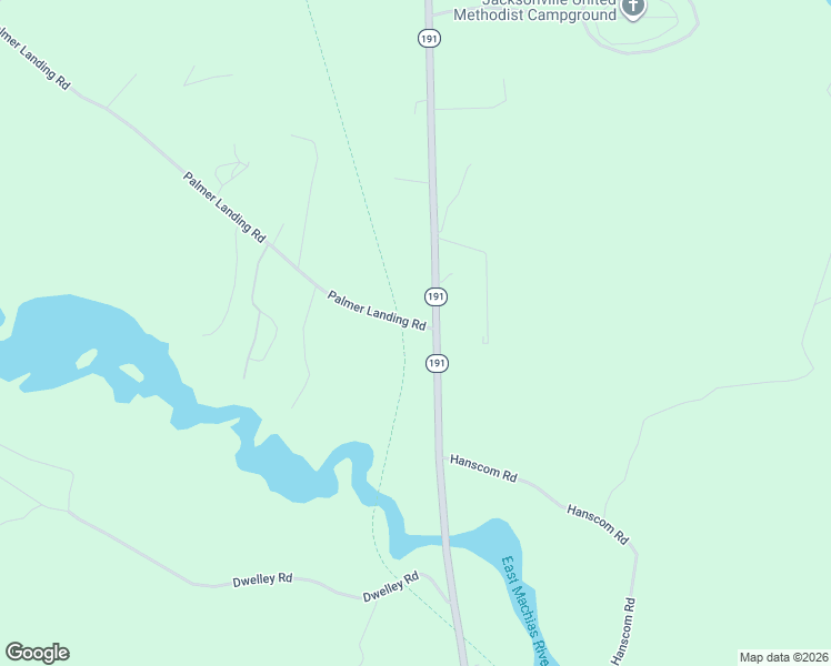 map of restaurants, bars, coffee shops, grocery stores, and more near 599 Jacksonville Road in East Machias