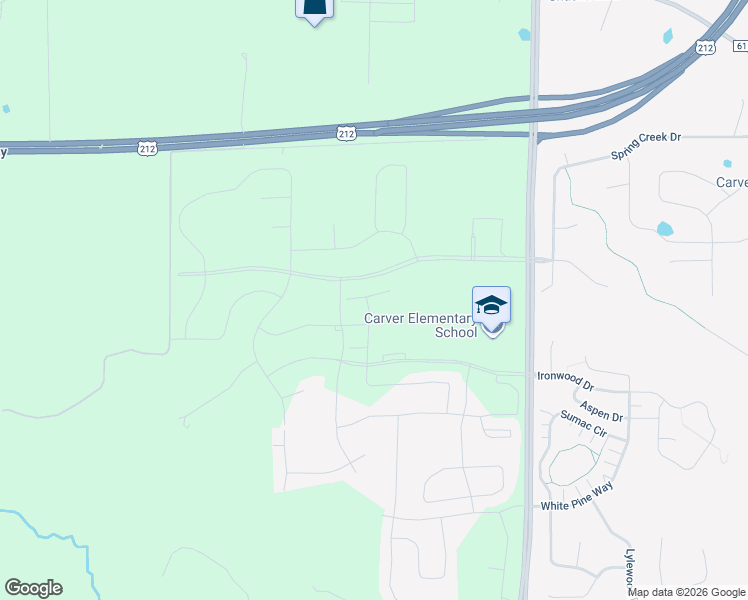 map of restaurants, bars, coffee shops, grocery stores, and more near 5225 Highway 212 East in Chaska