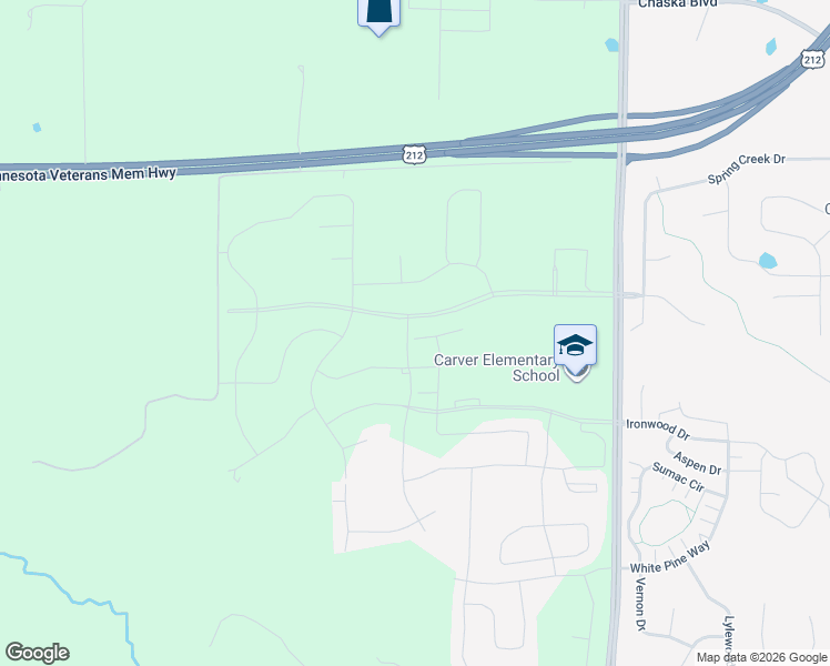 map of restaurants, bars, coffee shops, grocery stores, and more near 1935 Prospect Lane in Carver