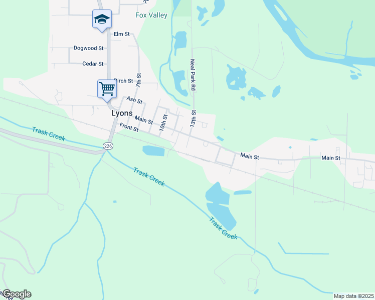 map of restaurants, bars, coffee shops, grocery stores, and more near 126 North 13th Street in Lyons