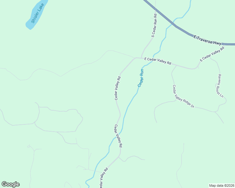 map of restaurants, bars, coffee shops, grocery stores, and more near 5885 Cedar Valley Road in Traverse City