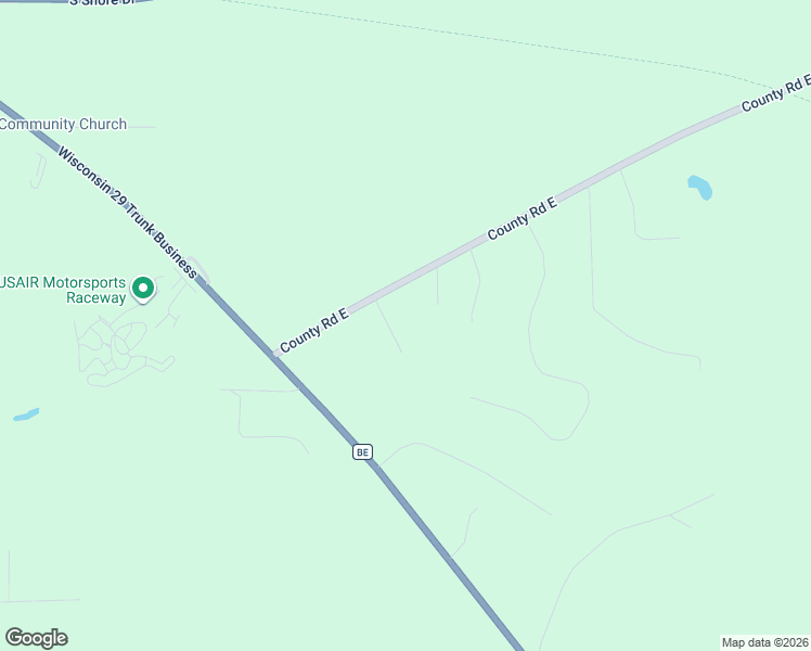 map of restaurants, bars, coffee shops, grocery stores, and more near W5735 County Road BE in Shawano